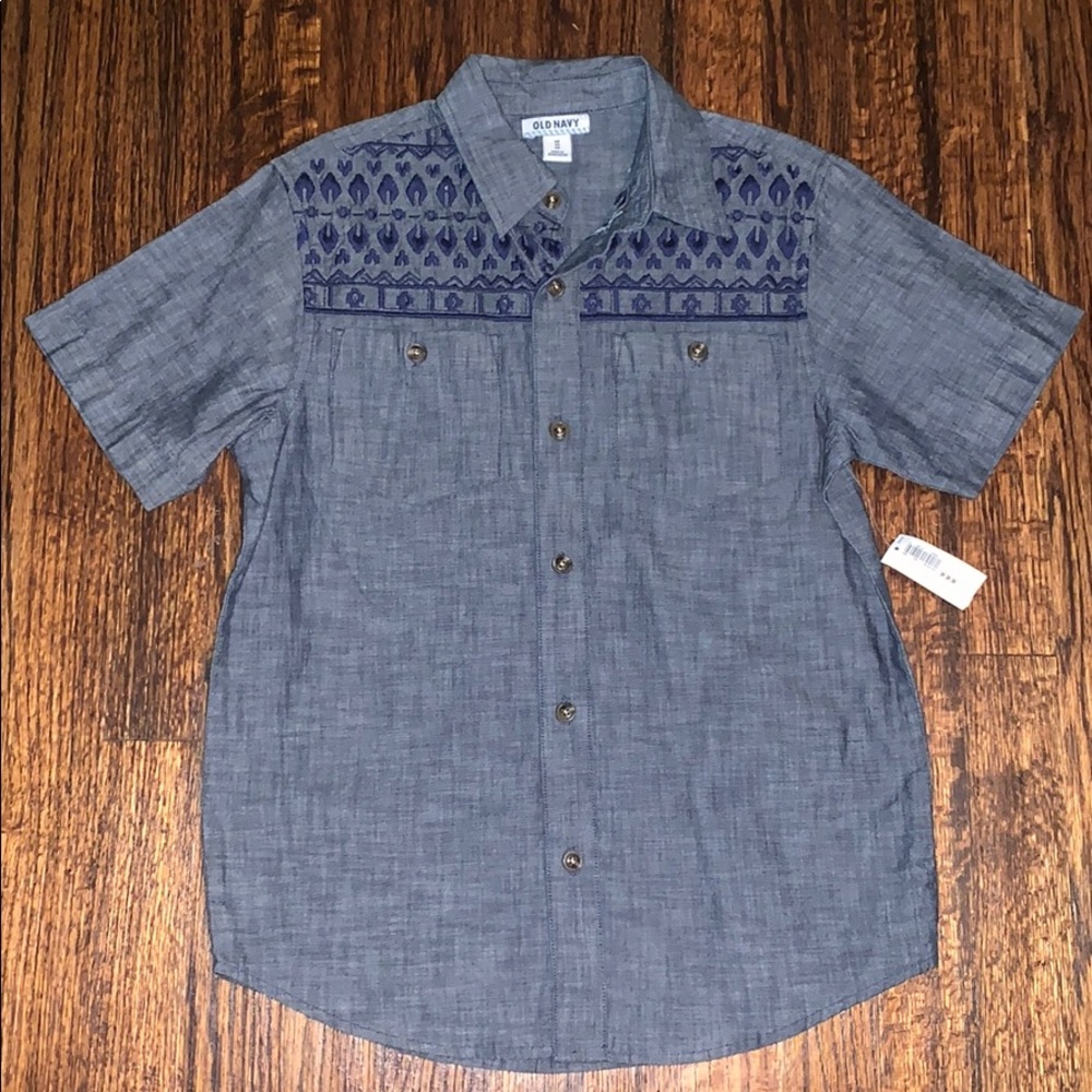 Boys button down blue shirt